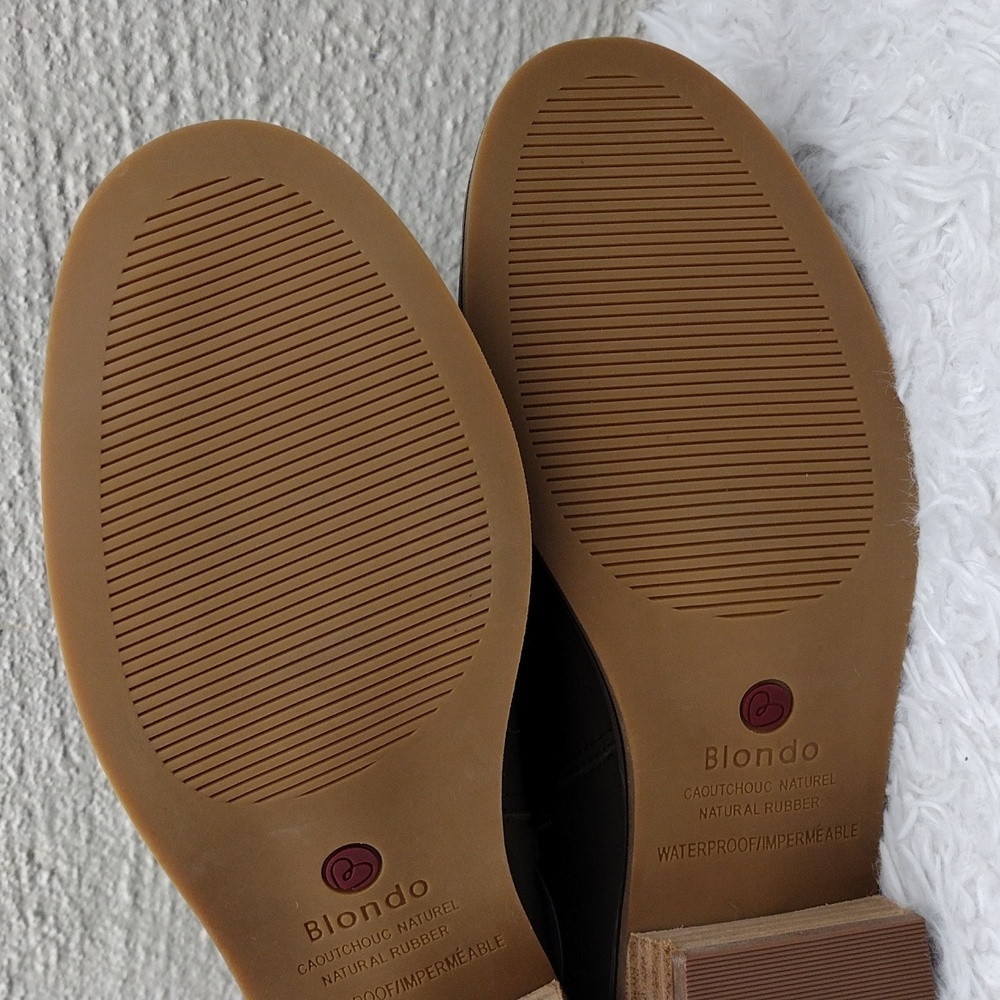 Blondo Empeigne Cuir Green Suede Leather Almond Toe Chunky Heel Ankle Boot NWT - Picture 10 of 16